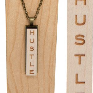 "hustle" drop pendant necklace