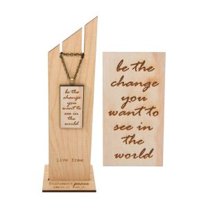 Be the Change Wooden Necklace